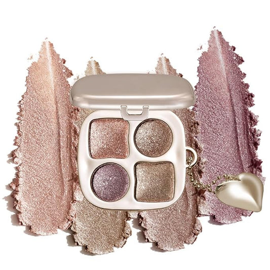 Eyeshadow Palette Multi-Finish , Matte Shimmer Metallic Eye Brightening Palette with Silky Smooth Powder, Fine Shimmer Duochrome Sparkle, Long-Lasting Blendable Shadows for Aegyo-Sal Highlight-6#