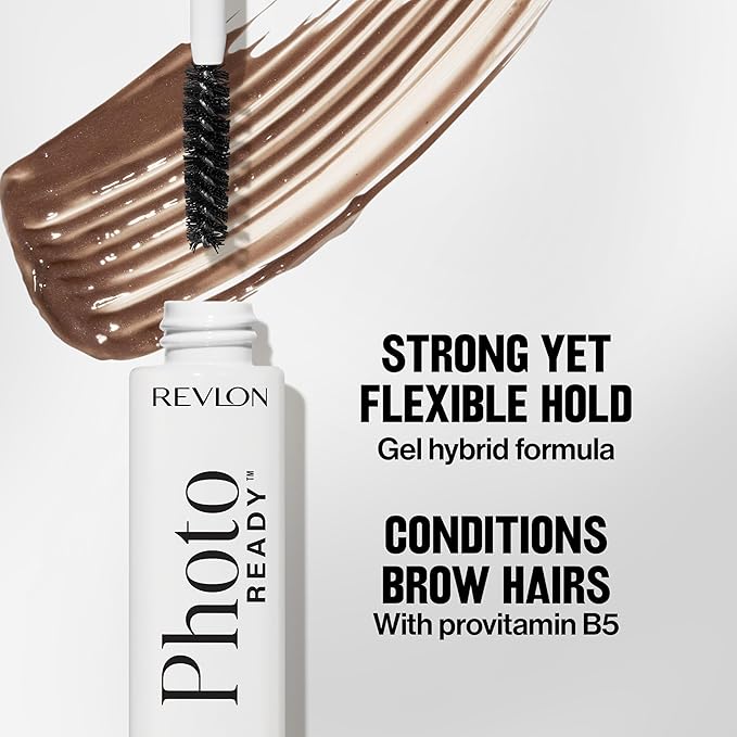 Revlon PhotoReady Lifting Brow Gel, Tinted Eyebrow Lamination with Spoolie Brush, Conditions, Shapes & Defines, 801 Clear, 0.23 fl oz