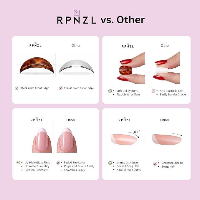 RPNZL Press On Nails - Sorbet | Almond Cat Eye UV Finish Almond Nails, Salon Quality | 32 Nails, 16 Sizes Kit with Glue and Adhesive Tabs I Female Founded