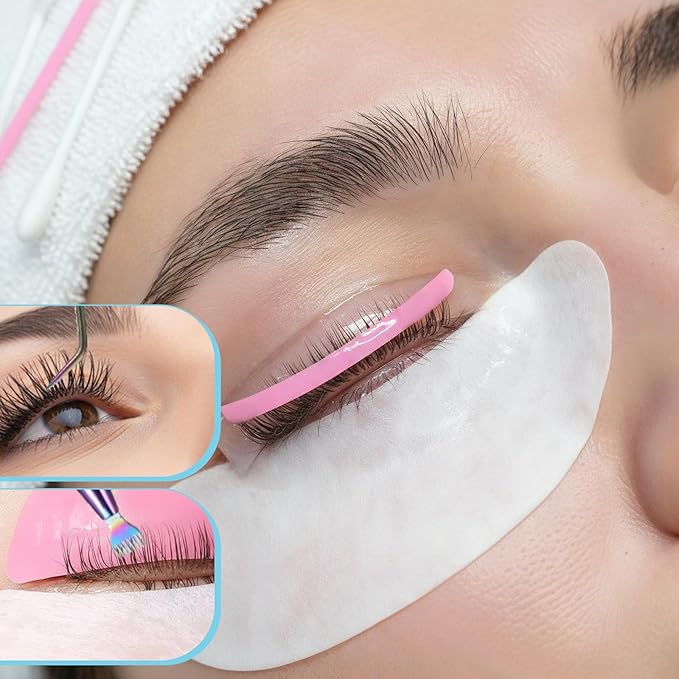 25PCS Lash Lift Rods Ribbon Kit, 24 Pcs Reusable Silicone Eye-Lash Lift Pads Perm Ribbon Eyelash Lifting Tape with 1pc Stainless Steel Lash Separator Tool