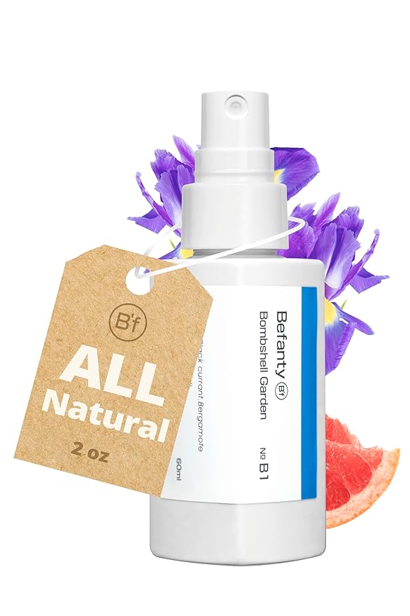 Befanty Natural Spray Deodorant for Women & Men, Aluminum-Free, 24 Hours Odor Protection, Long-Lasting Fragrance Body Mist, Travel Size, Suitable for Sensitive Skin – Bombshell Garden, 2.0 fl oz