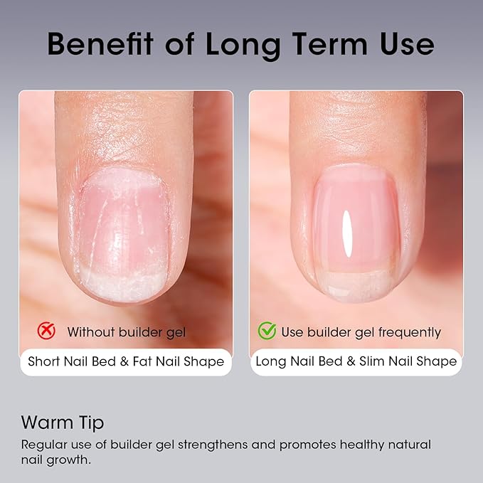 Gellen Salon-Grade Builder Gel for Nails, 5 in 1 Hema Free Clear Builder Gel for Nail Apex Strengthener 20ml Clear Builder GelNail Polish in Upgraded Bottle U V Cured for Home DIY