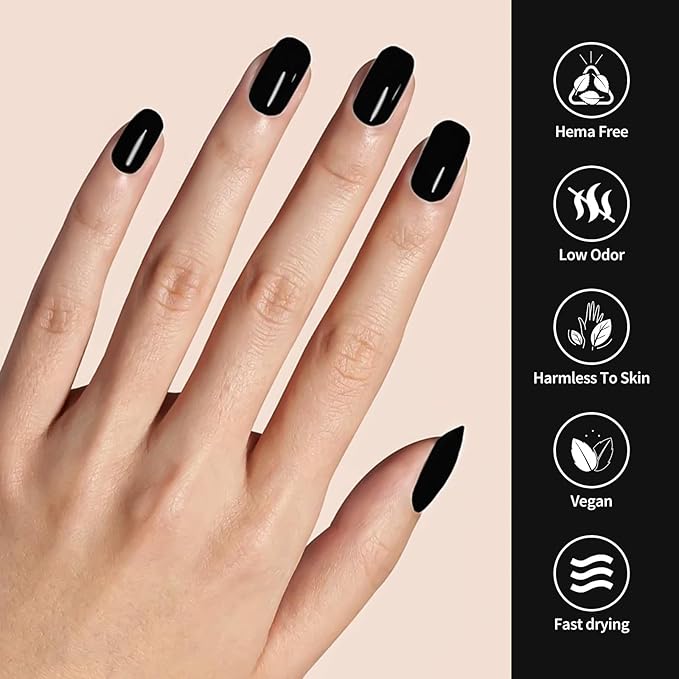 VENALISA Black Gel Nail Polish - Pure Color Soak Off UV Gel for DIY Home Manicure, Salon Nail Art - For Girls and Women