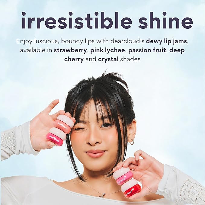 dearcloud Dewy Lip Jam – Hydrating Lip Balm & Gloss with Vitamin E, Korean Skincare (Guava)