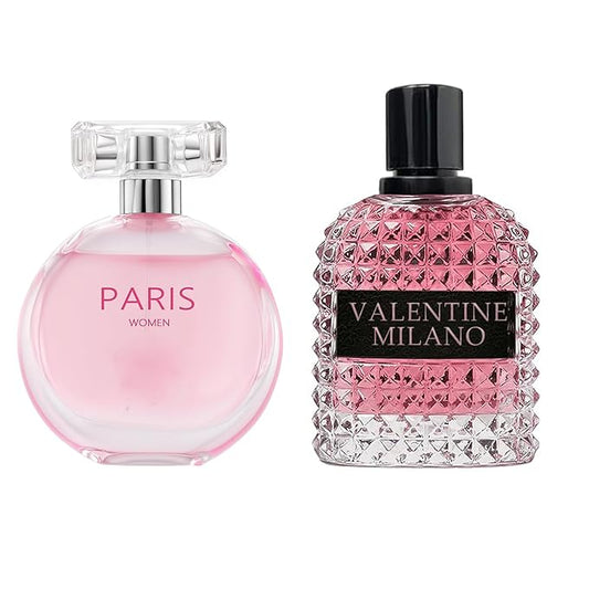 AFLUXE Women's Perfume Combo Set Milano Women&Paris Women Floral Fruity Fragrance Eau De Parfum Elegant 100ml Bottle Natural Spray Each for Daily Used