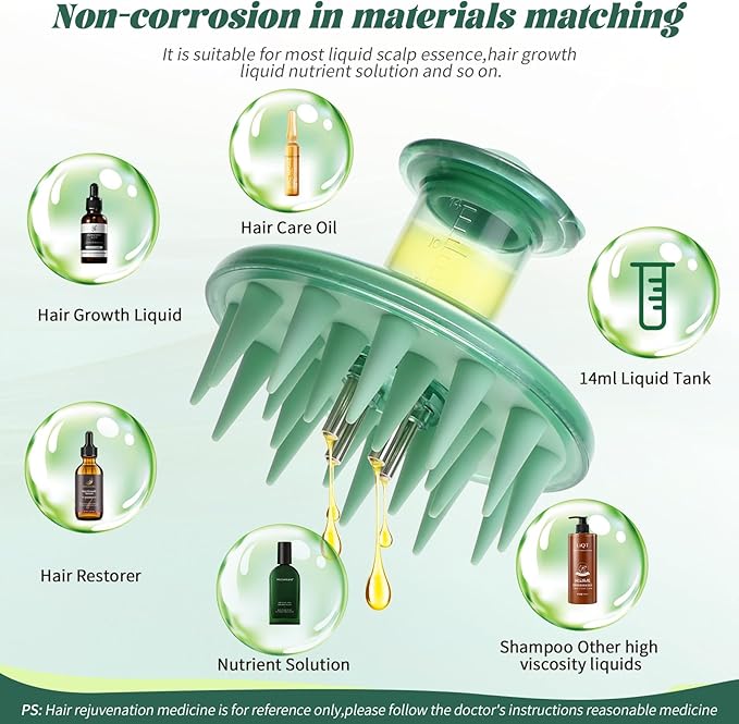 BEAUTLOHAS. Scalp Massager Applicator Comb Silicone Hair Oil & Serum Brush for Even Distribution – No Mess, Easy-to-Use Scalp Treatment Tool for All Hair Types
