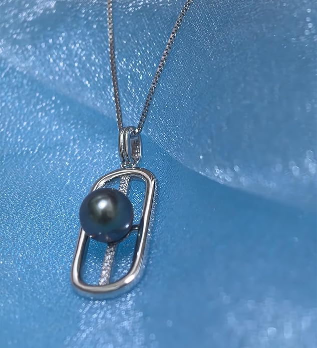 NONNYL Gifts for Women Wife-Tahitian Black Pearl-Necklace-Gift for Wife Wedding Birthday Anniversary Jewelry-Mom Girlfriend Her Mothers Day Gifts for Mom Women Valentines Day Christmas Day Gifts