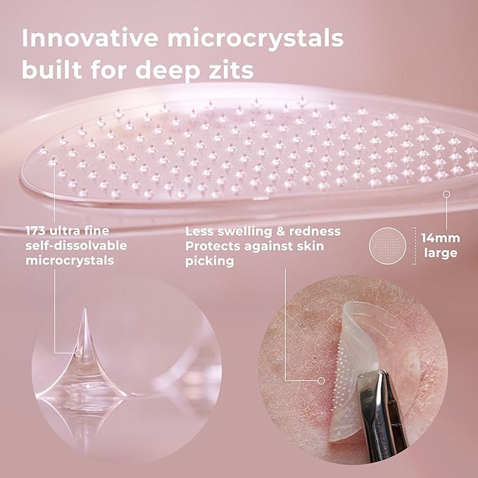 OMMA Korean Microdart Acne Patch, Cystic Acne Treatment, Micropoint Pimple Patches for Face for Early-Stage Painful Zits, Salicylic Acid & Tea Tree - 17 mm Zit Stickers (18 Count)