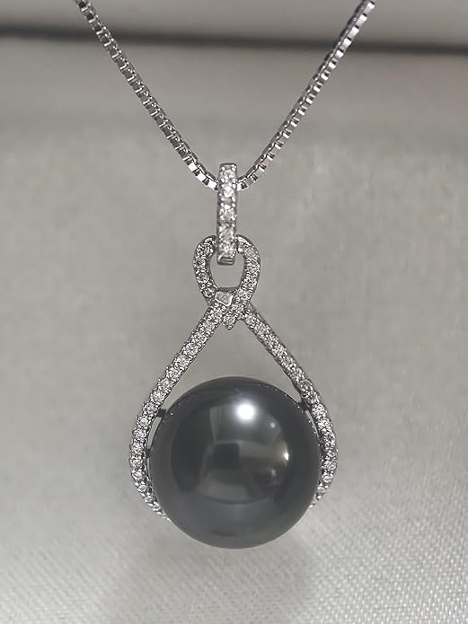 Gifts for Wife Birthday Wedding Anniversary-Black Tahitian Pearl Necklaces-Mothers Day Gifts for Mom Wife Women Jewelry Gift, Birthday Christmas Valentine's Day for Her