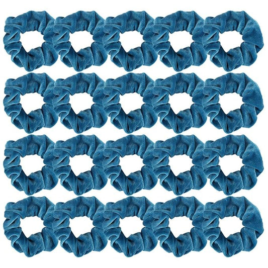20 Pcs Hair Scrunchies, Didder Velvet Elastics Scrunchy Hair Ties Blue Soft Scrunchie Bobbles Ropes Scrunchie Solid color Hair Bands for Women Girls