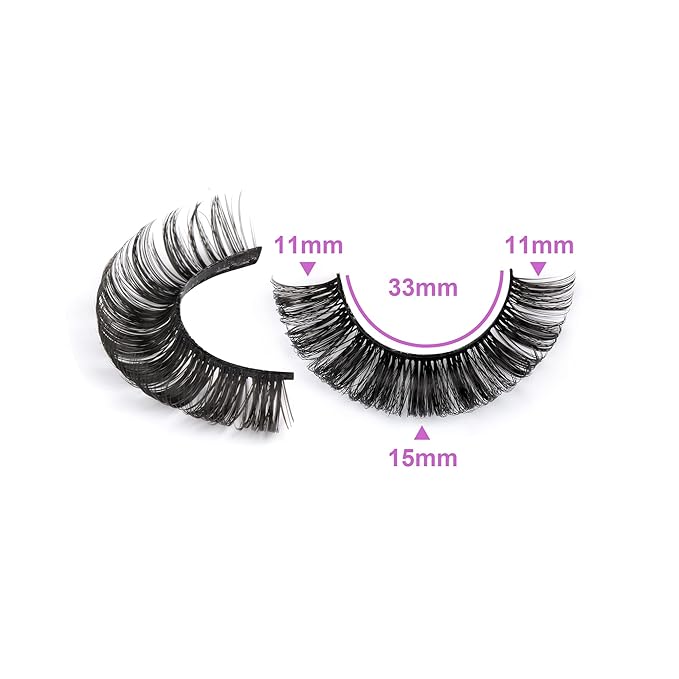 JIMIRE Russian Strip Volume Eyelashes DD Curl Wispy Fluffy False Eyelashes Look Like Lash Extensions Natural Lashes Pack 16 Pairs