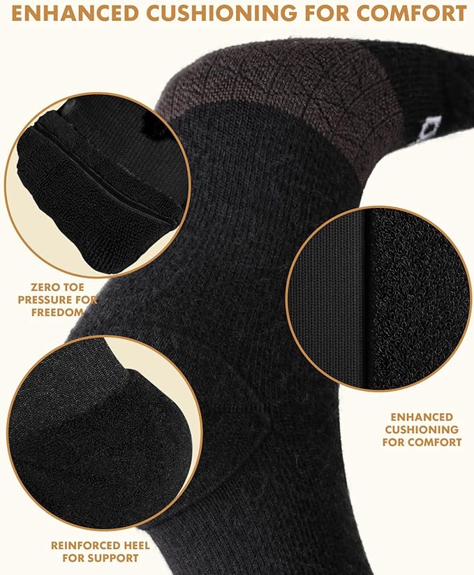 Lalapapa Thick Soft Cotton Compression Socks for Women Men 15-20mmHg Knee High Breathable Cotton Socks for All Day Comfort