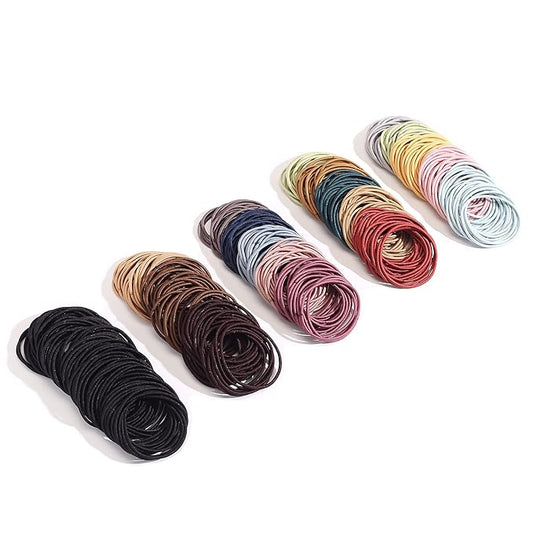 500 PCS Hair Ties for Thin Hair - 2mm x 4cm Premium Nylon Black Hair Tie Bulk for Women Girl Small Ponytail Holders Men Hair Elastic Band(Multicolor)