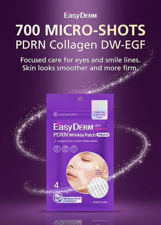 Easyderm PDRN Pimple Patch - Under Eye & Smile Line treatment, 8 Patches, K-Beauty Korean Skincare with Collagen & EGF, Eye patches, PDRN Eye Mask, Stocking Stuffer, Holiday Gift