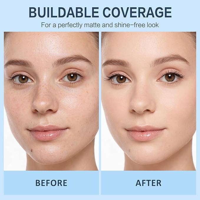 SuperFreeze Pressed Setting Powder, Freeze-Dried Skincare Powder for All-Day Oil Control, Pore-Blurring Matte Finish with Hyaluronic Acid & Niacinamide, Smooth Crease-Resistant Compact (Fari)
