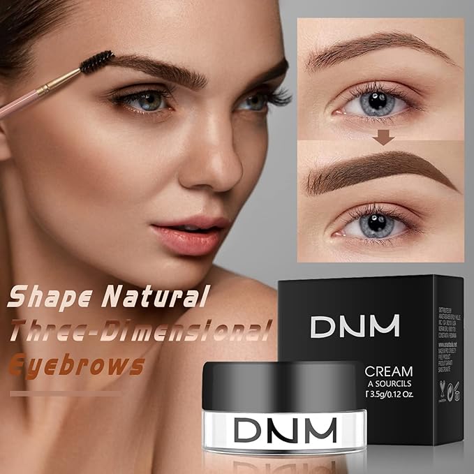 2Pcs Brow Pomade Set with Dual-ended Eyebrow Brush, High pigment Water proof Natural finish Eyebrow Makeup Set with Eyebrow Brush for Women and Girls（06#）