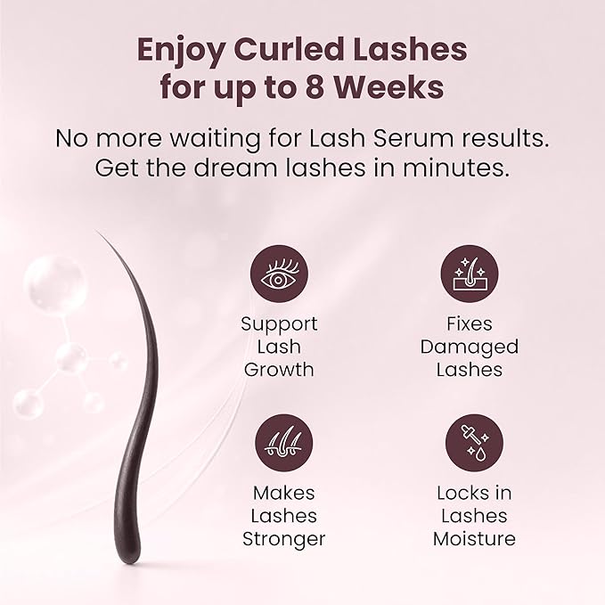 Eyelash Lift Kit – Instant, Salon-Quality Curls Without Harmful Hormones – Safe DIY Kit with 3 Applications – Long-Lasting Lift for Gorgeous Lashes in Minutes