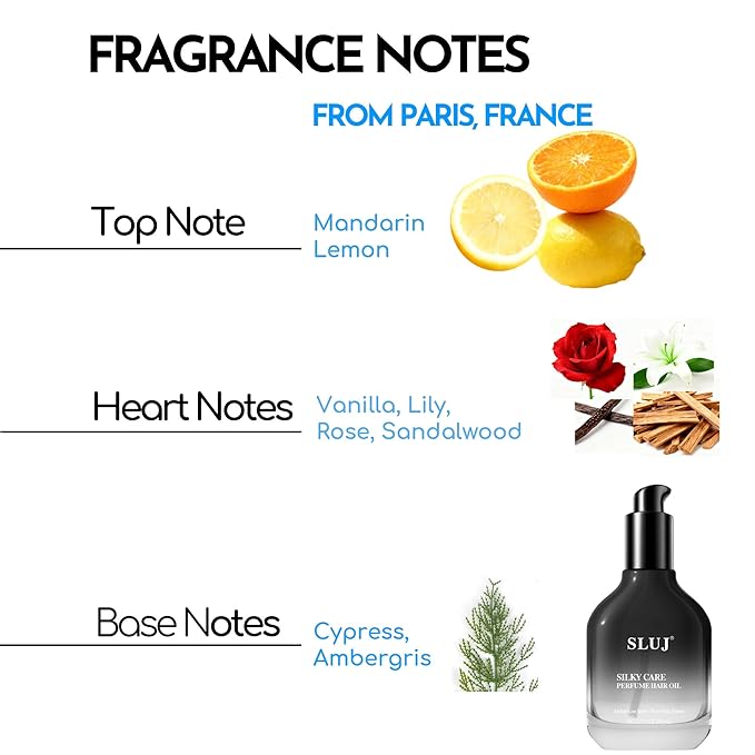 SLUJ Hair Perfume for Women & Men - Lightweight Anti Frizz Hair Oil for Frizz & Damaged Hair, Repairing Hair Serum, Long Lasting Hair Fragrance, Travel Size Moisturizing Hair Perfume Oil