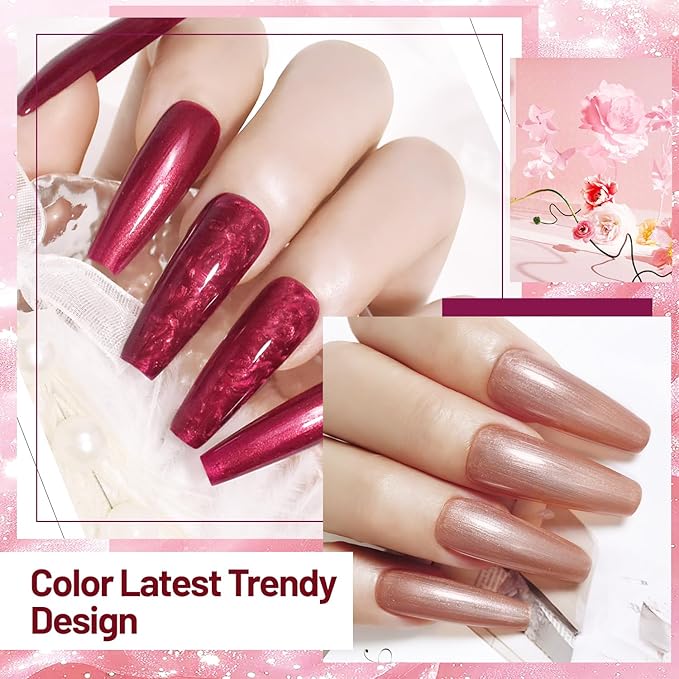 OpenLive 10ml Glitter Nail Polish Set 6 Colors Glitter Red Pink White Nail Polish Set for Nail Art