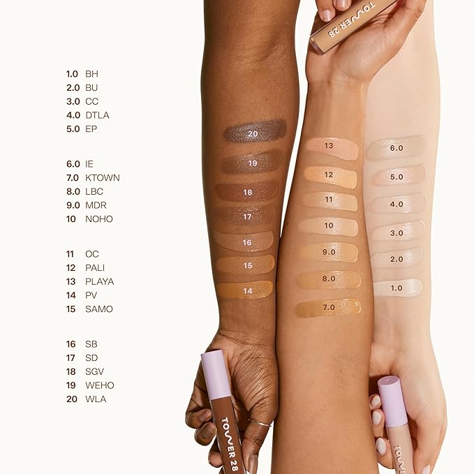 Tower 28 Beauty Swipe Serum Concealer - Hydrating Buildable Medium-Coverage Concealer with Skincare Benefits for Sensitive Skin - Shade 6.0 IE, Light with Warm Undertones, 0.22 Fl Oz