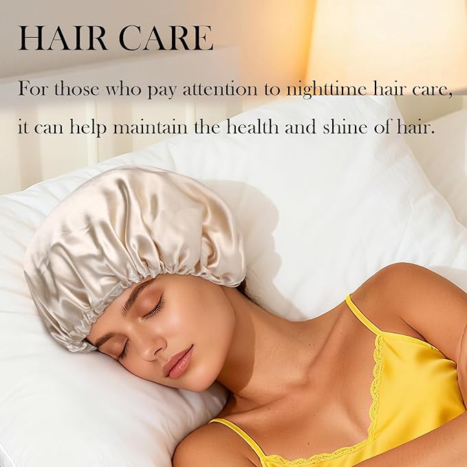 Satin Bonnet Double Layer Silk Bonnet for Sleeping Women Hair Care for Natural Curly