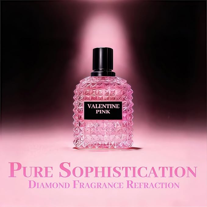 A CENTER Valentine Pink Perfume for Women, Floral Notes Eau de Parfum Spray Casual Daily Cologne 3.4 Fluid Ounce/100Ml Women Fragrance Daytime & Casual Use, for all Skin Types