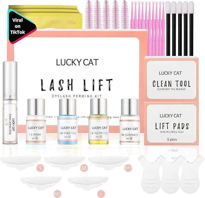 2025 Lash Lift Kit, Professional Eyelash Perm Kit, Easy for Beginner Achieve Curling and Lifting Lash, Suitable for Salon & Home DIY