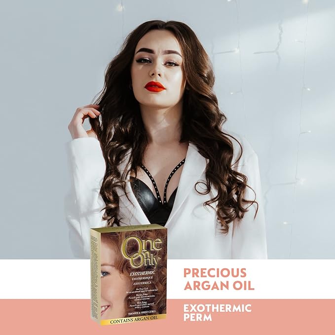 One 'N Only Exothermic Perm - At Home Hair Perm Kit with Argan Oil for Firm Curls - Self-Heating Formula for Comfort and Shine - Provides Manageability & Eliminates Odor (1 Kit)