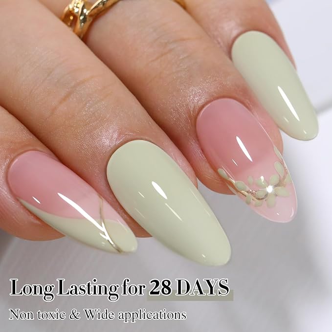 Double Rhythm Gel Polish 15ML Jelly Sheer Pastel Light Milky Color Pearl White Bottle 1 PC 0.5 OZ Full Size Nail Art Salon at Home (Gray White-D1387)