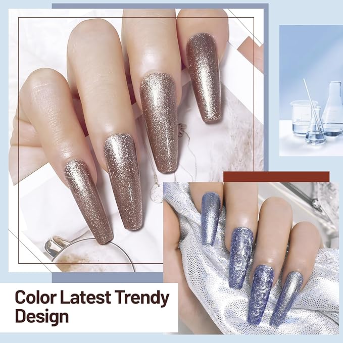 OpenLive 10ml Glitter Nail Polish Set 6 Colors Glitter Effect All Seasons Neutral Color Quick Dry Nail Polish Set for Women Salon DIY Nail Art