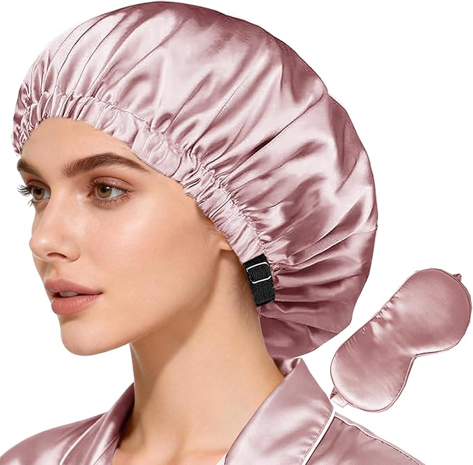 2Pcs Hair Bonnets For Sleeping Satin Bonnet Silk Bonnets For Women Silky Night Caps Womens Curly Hair Sleep Cap