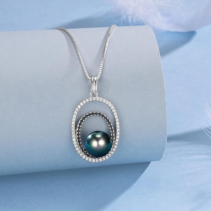 NONNYL Gifts for Women Wife-Tahitian-Black-Pearl-Necklace-Gift for Wife Wedding Anniversary Birthday Jewelry-Girlfriend Her Mothers Day Gifts for Mom Women Valentines Day Christmas Day Gifts