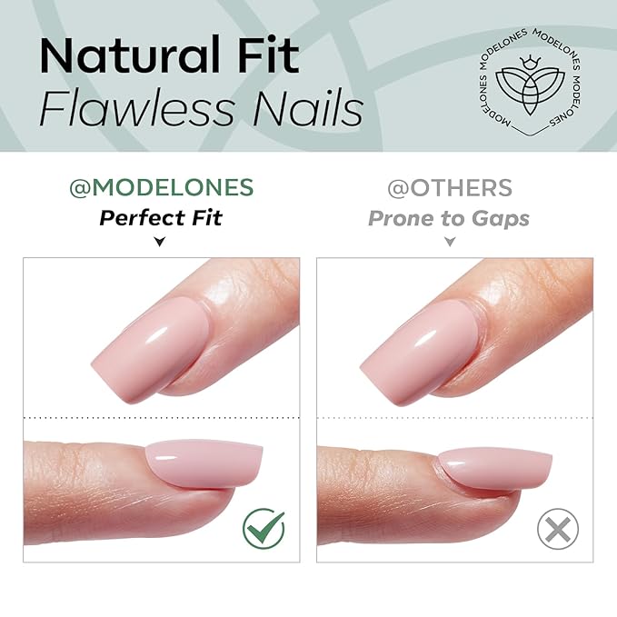 Modelones Green French Tip Press on Nails Almond, Short Almond Fake Nails, Nail Kit with Nail Glue Adhesive Tabs Mini Nail File, Nails Press Ons 32Pcs16 Sizes, Women Girl Gift