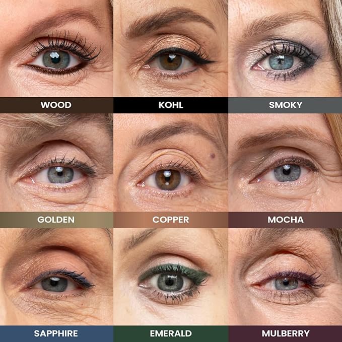 PRIME PROMETICS PrimeEyes Glide Eyeliner for Mature Women – Water-Resistant, Long-Stay and Mess-Proof – Gel Cream Texture, Discreet Sharpener and Effective Smudger (Sapphire (blue))