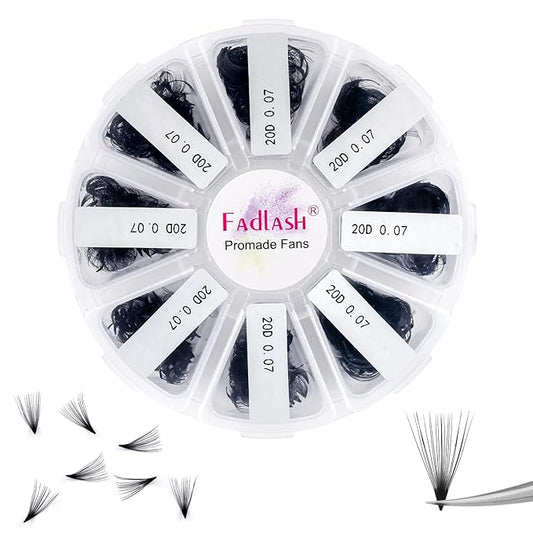 Premade Fans Eyelash Extensions 1000 20D Promades Eyelash Volume Lash Extensions Pointed Base Loose Fans Premade Lash Extensions Fans Handmade Pre Made Volume Lashes Mix (20D-0.07C, 15-20mm)