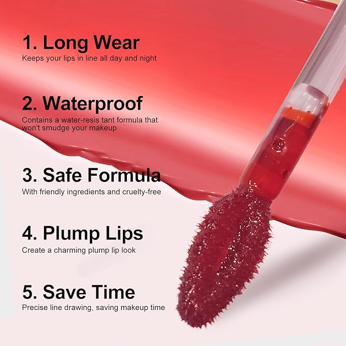 Lip Stain Peel Off - Long Wear Tattoo Lip Liner, Waterproof & Transfer-proof Peel Off Lip Stain with Matte Finish, Lip Tint For All Skin Types (Violet, 1 Count(Pack of 1))