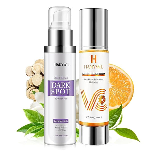 HANYWIL Dark Spot Remover for Face & Body Serum,Rapid Tone Repair Cream with Hyperpigmentation Treatment,Age Spot & Melasma Remover,Dermatologist-Tested Brightening Retinol Serum (2 x 1.7 Fl Oz)