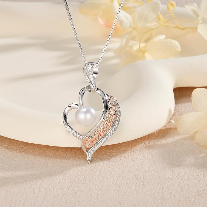 LEIDANY Mothers Day Gifts for Mom -Grandma Mom from Daughter Son, Gifts for Wife Nana Mother Birthday-Christmas Day for Women Her Jewelry Gift, Pearl Necklaces