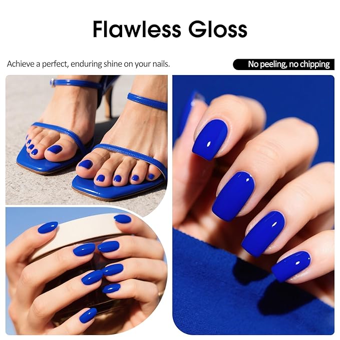 VENALISA Royal Blue Gel Nail Polish, 1 Pcs Navy Dark Blue Gel Polish Electric Bright Neon Color High Gloss Soak Off U V Nail Manicure Salon and DIY at Home Gifts for Women