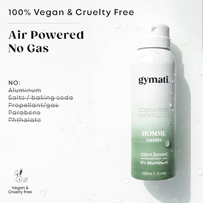 Gymati Fitness Body Deodorant Spray Aluminum Free - Men & Women - Pack of 2