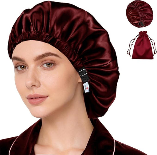 Satin Bonnet 2Pcs Silk Bonnet Hair Bonnets For Sleeping Silky Soft Sleep Cap Womens Night Curly Natural Hair Caps