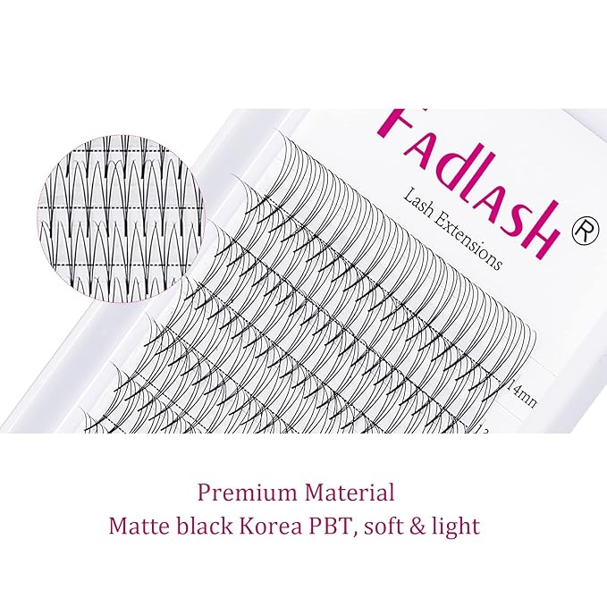 Eyelash Extension 3D 0.07 Volume Premade Fans Mix Tray Premade Fans Eyelash Extensions D Curl Lash Extension Supplies by FADLASH (3D-0.07-D, 8-14mm)