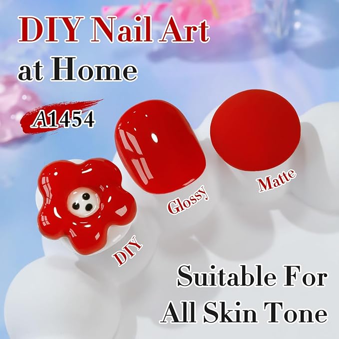 Double Rhythm 0.50 OZ Gel Polish Hema Free Same Color Same Bottle Golden Round Translucent Neutral Natural Milky 15 ML Jelly UV Polish Art DIY at Home (Deep Red-C1454)
