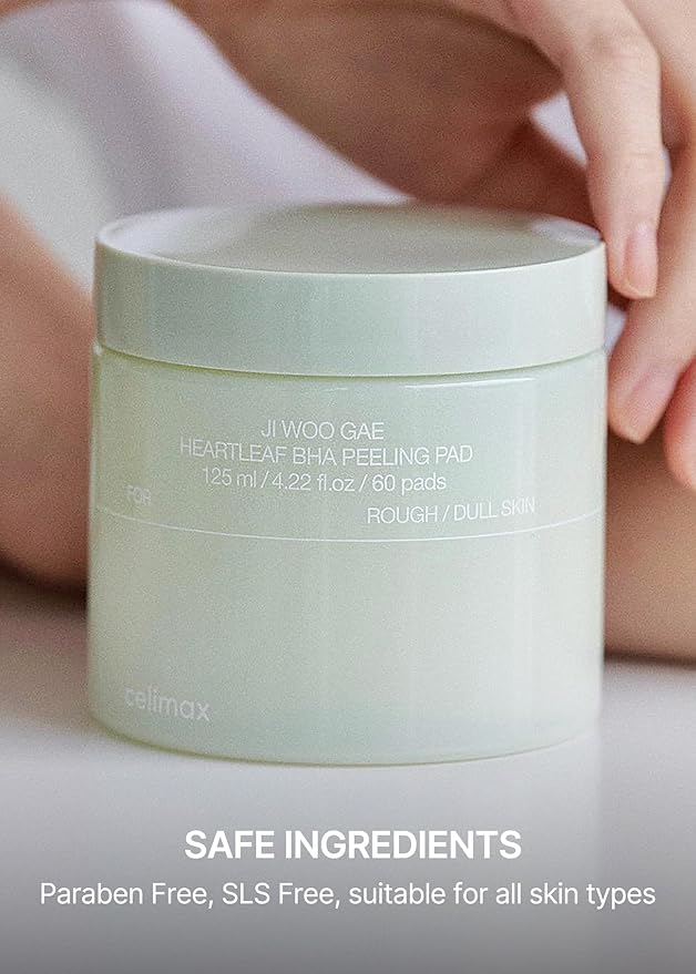 celimax Ji.Woo.Gae Heartleaf BHA Peeling Pad | Pore Care, Exfoliating Double-Side Toner Pads, Facial Peels, Hydrating, Tea Tree, For Acne Prone & Breakouts, Christmas Gift, Stocking Stuffers (60pads)