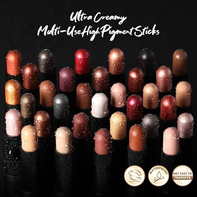 FOCALLURE 3 Pcs Cream Eyeshadow Stick,Matte Eyeshadow Pencil Crayon,Crease-proof Eye Shadow Brightener Sets,Long Lasting Eye Shadow Highlighter Stick Make up (Oh So Nude)