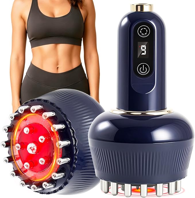 Paiaito Lymphatic Drainage Massager & Anti Cellulite Massage Tool, Helps Reduce Stretch Marks & Cellulite, for Legs, Arms & Belly, Body Sculpting Machine with Microcurrent, Light, Heat & Vibration
