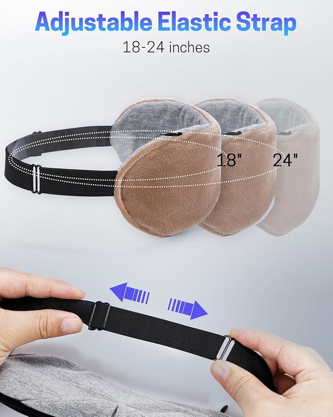 Heated Eye Mask for Dry Eyes, Stye Relief and Improved Sleep - Cordless Rechargeable Warm Compress with Graphene Heating, 3 Temp Settings, Auto Shut-Off, Washable Sleep Mask for Travel