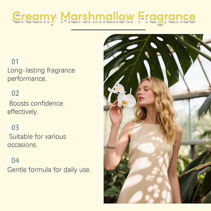 Creamy Marshmallow Fragrance Mist for Women, Sweet Vanilla Scented Body & Hair Spray, Long-Lasting Perfume Mist, Mood Boosting Gentle Formula, Travel Size Portable, 30ml