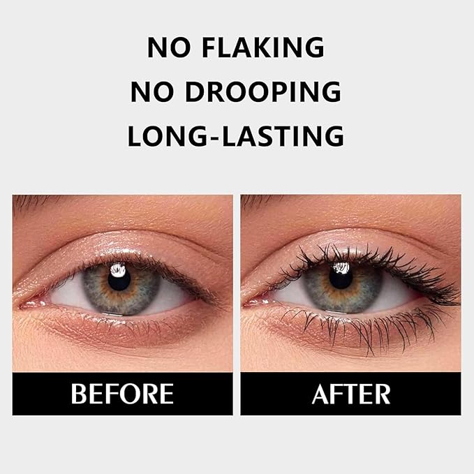 Zkyo Steel Tube Eyelash Primer, Eyelash Primer,Small Steel Tube Mascara,Waterproof Long-Lasting 3D Curling Eyelash With No Flaking, Sweat-Proof, Lengthening, Quick-Drying And Reuse (Black 2PC)