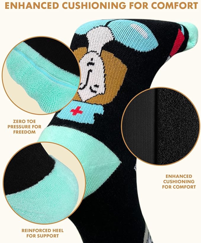 Lalapapa Thick Soft Cotton Compression Socks for Women Men 15-20mmHg Knee High Breathable Cotton Socks for All Day Comfort